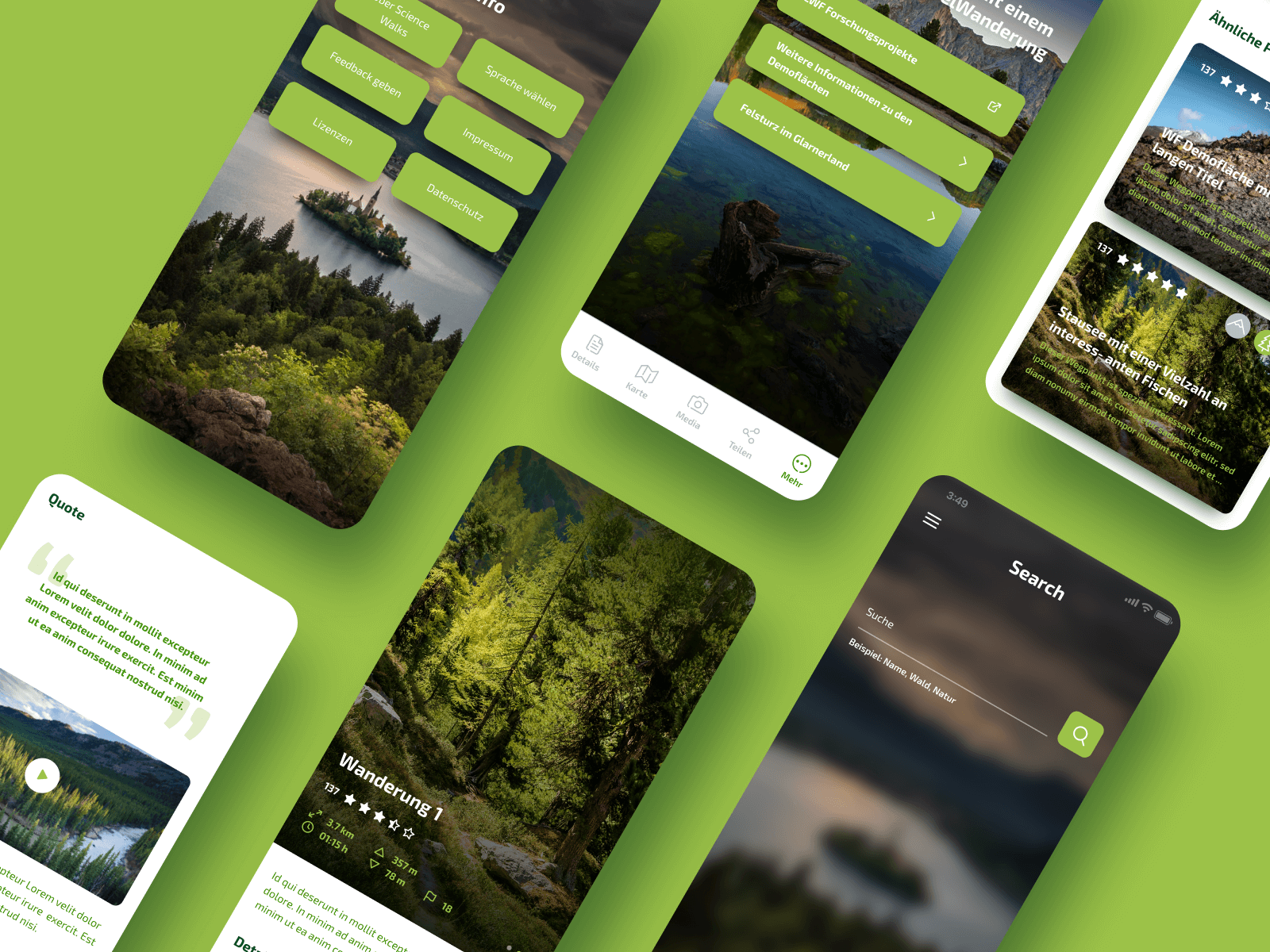 Science Walks Mobile App Design