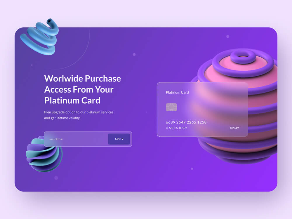 Glassmorphism Design Example 1