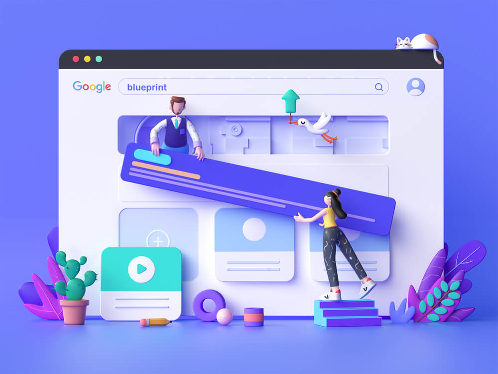Google rankings 3D illustration