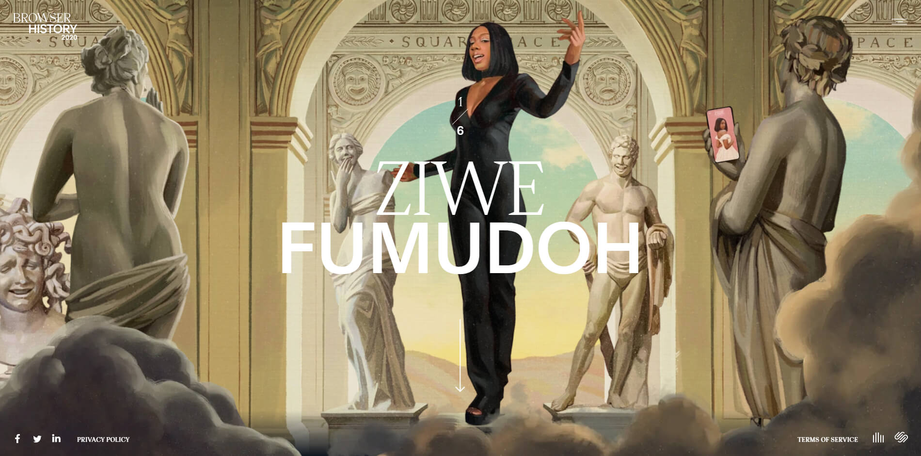 Browser history parallax website example