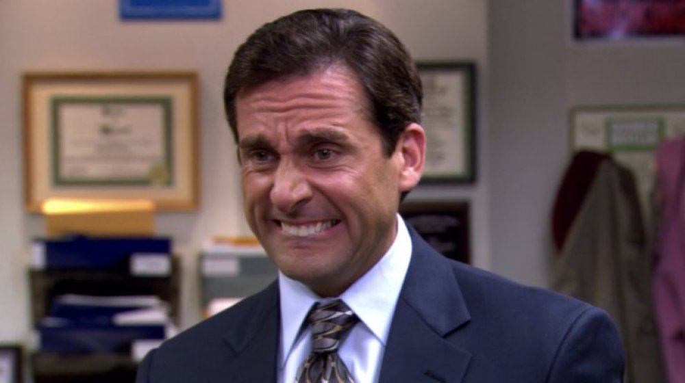 Michael Scott from The Office makes a weird face