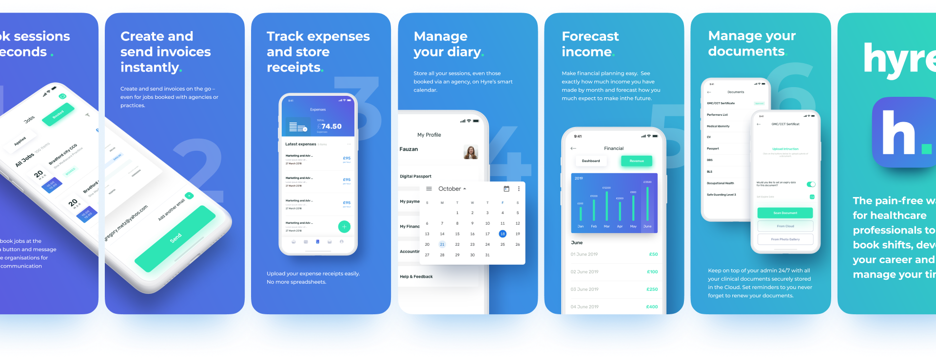 Screenshots of mobile app-portfolio
