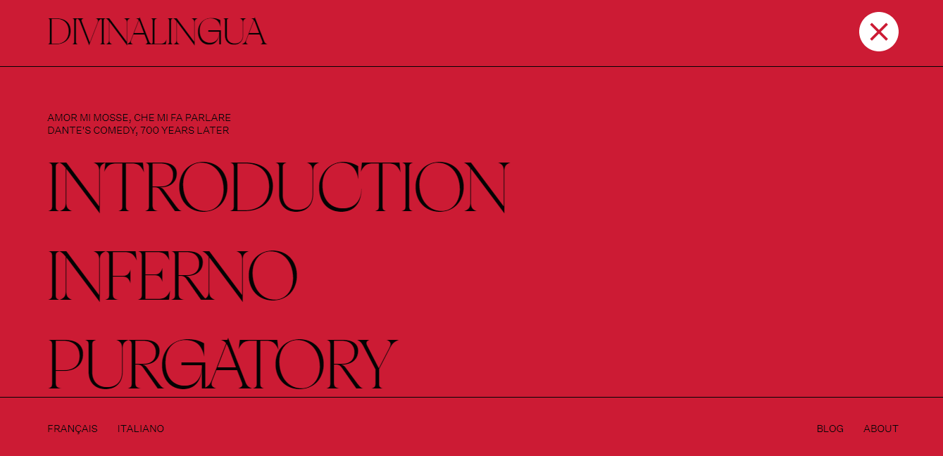 Website screenshot-navigation bar in red background