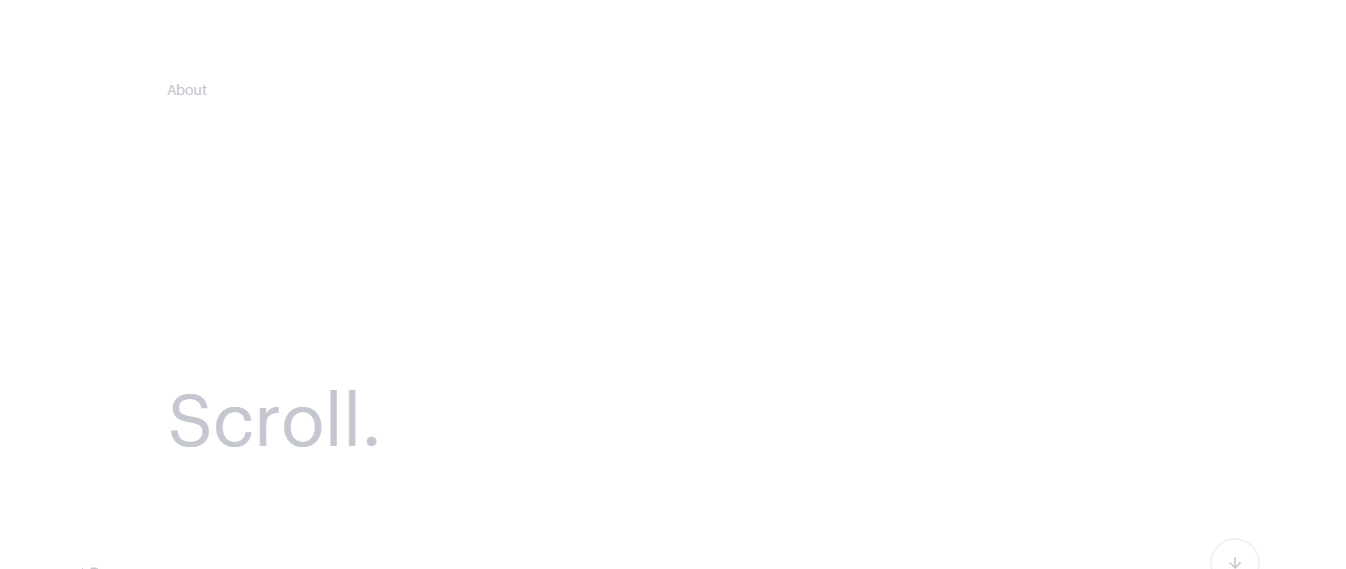 Website screenshot with white background and gray text