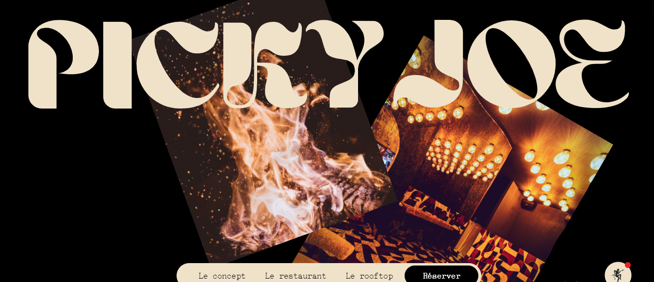 Website screenshot with photos in background