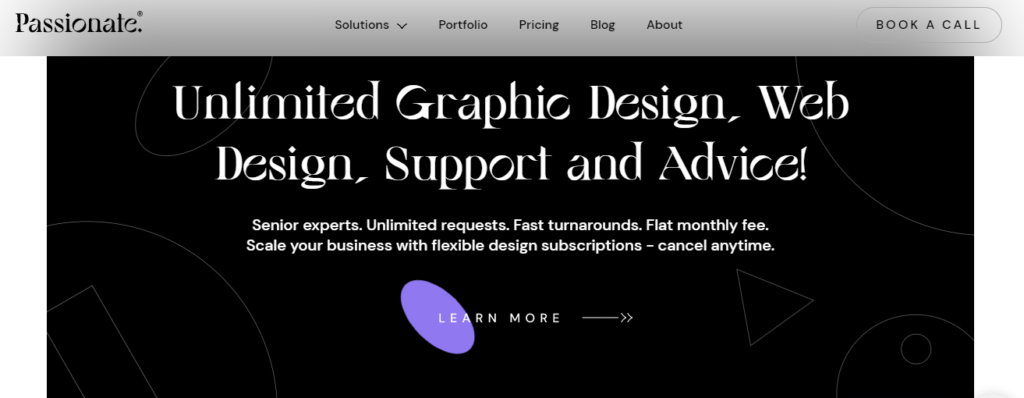 Screenshot of a CTA on Passionate website