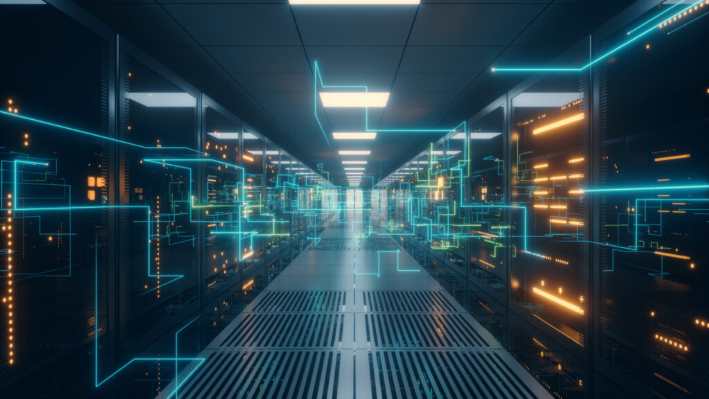 Digital information travels through fiber optic cables
