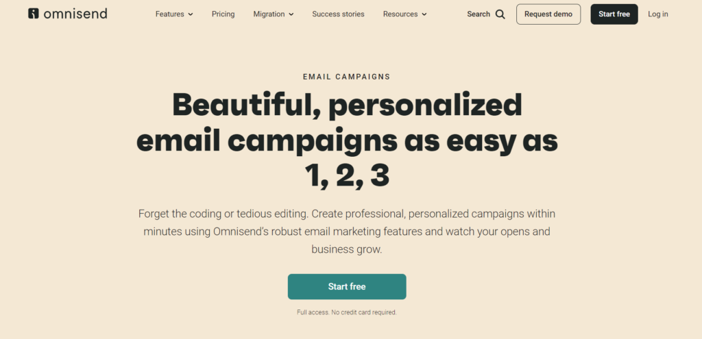 Omnisend website, one of the best digital marketing tools